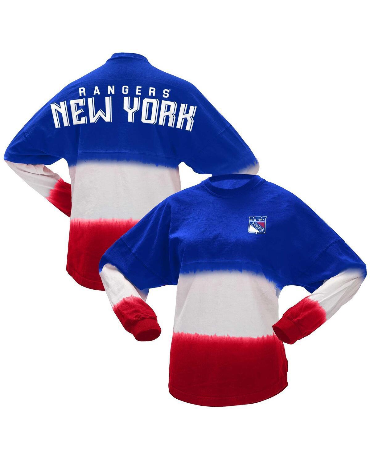 Womens Fanatics Branded Blue/Red New York Rangers Ombre Long Sleeve T-Shirt Product Image