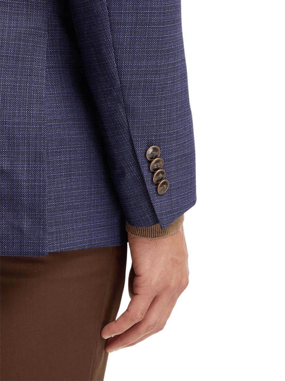 Wool Single Breasted Notch Lapel Sport Coat - Purple Product Image