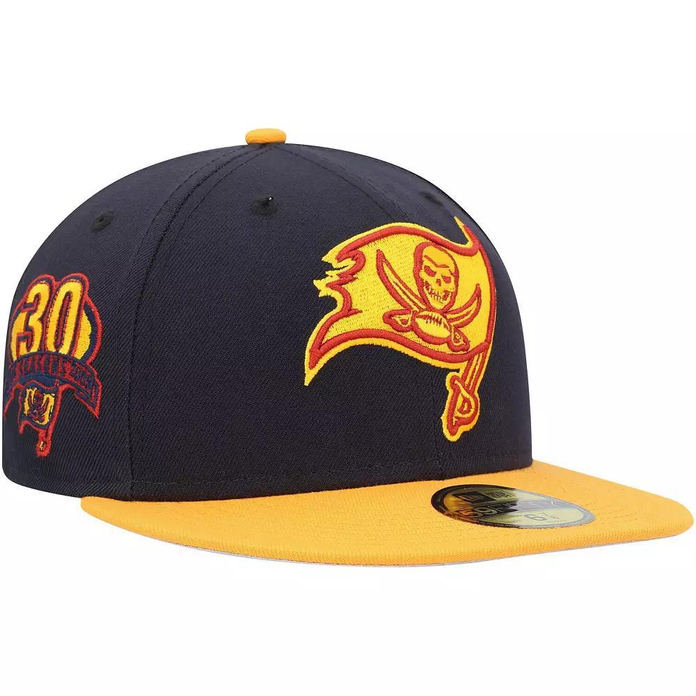 Men's New Era Navy/Gold Tampa Bay Buccaneers 30 Seasons 59FIFTY Fitted Hat, Size: 7 7/8, Blue Product Image