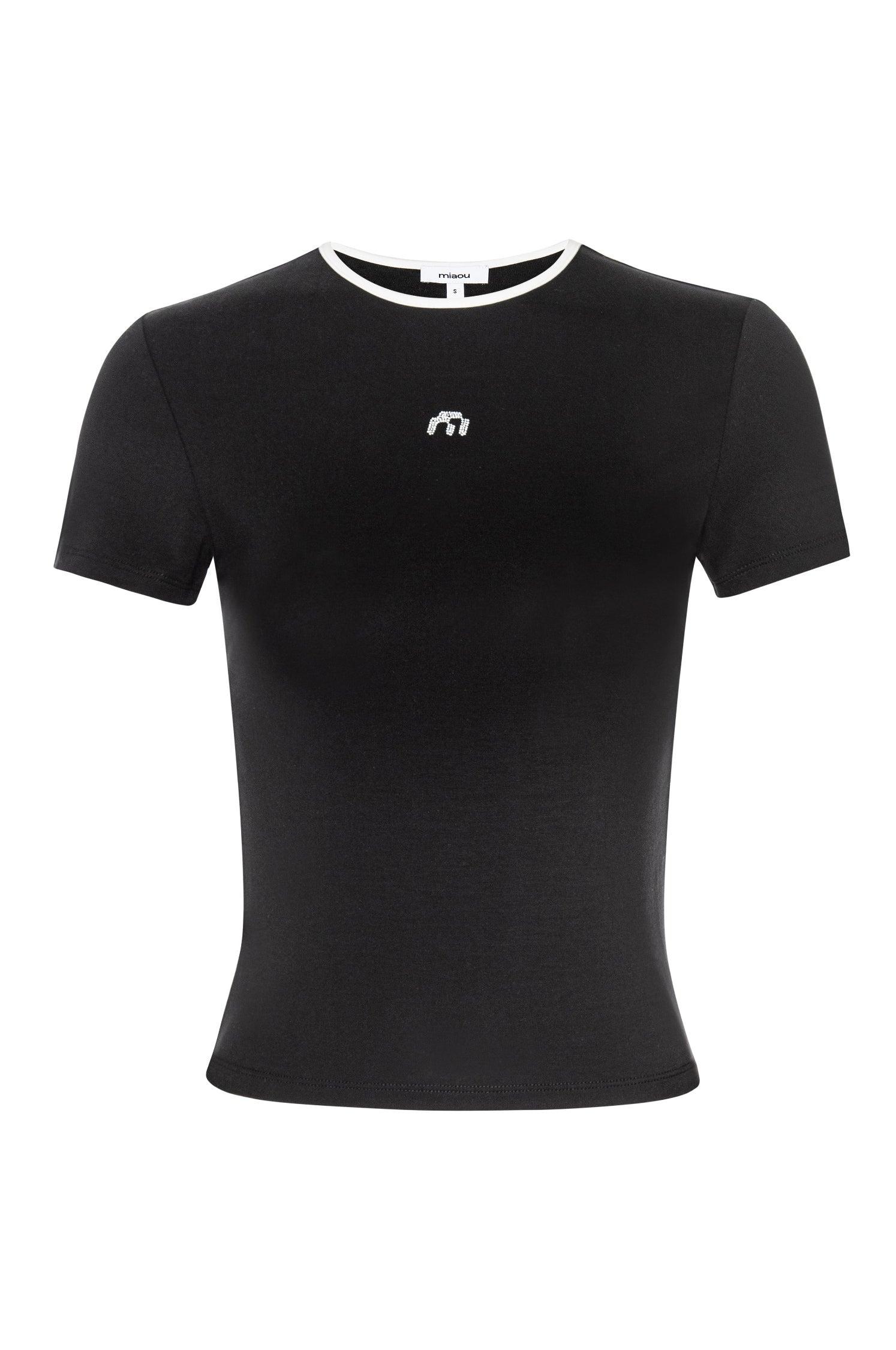 RHINESTONE MINI TEE - BLACK Product Image
