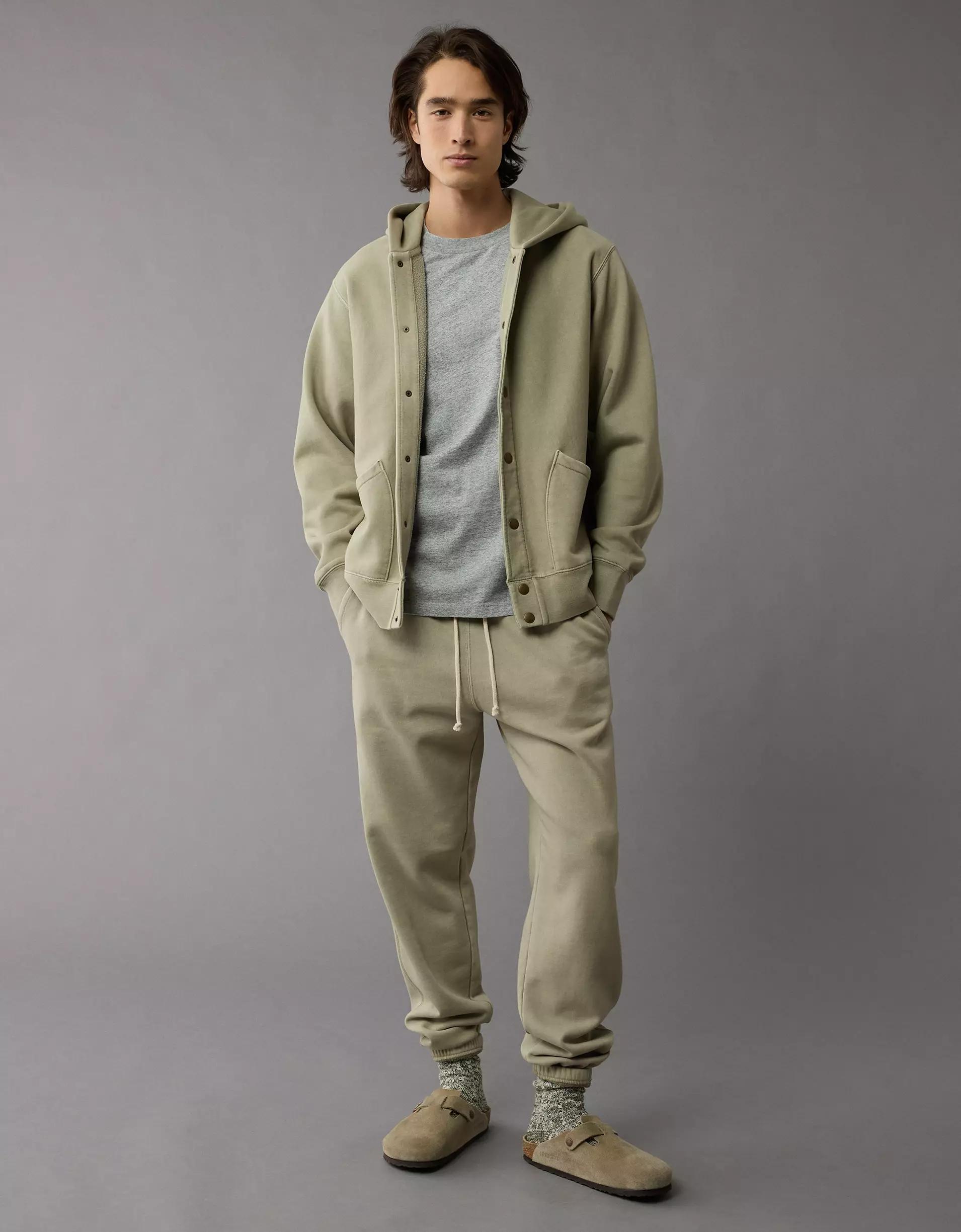 AE Laidback Luxe Heavyweight Button-Up Hoodie Product Image