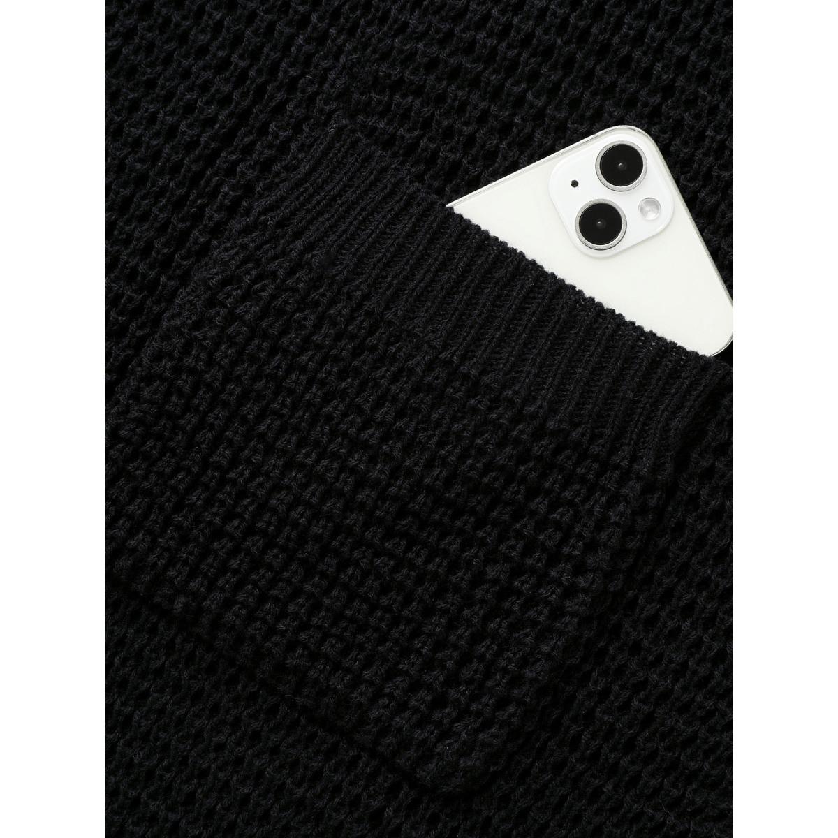 Plus Size Crochet Floral Drop Shoulder Cut Out Cardigan Black Women Resort Loose Long Sleeve Vacation Cardigans BloomChic 28/5X Product Image