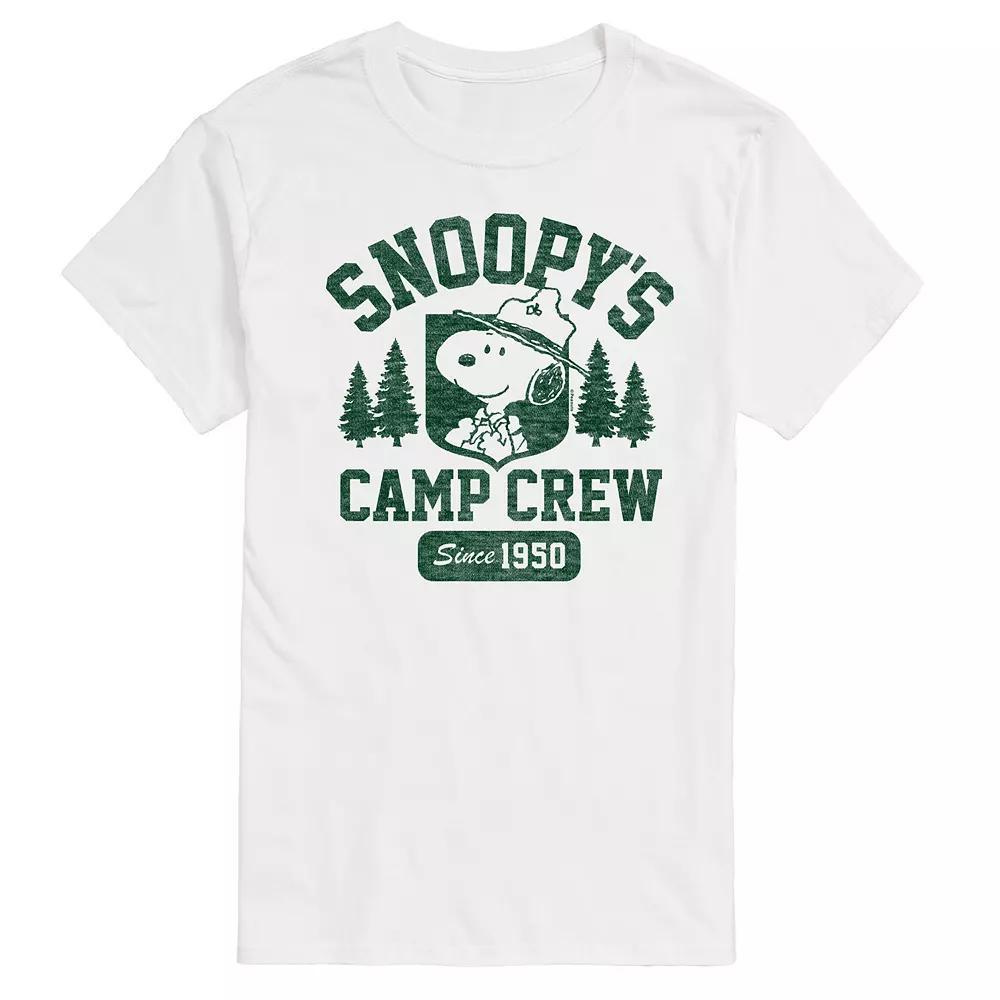 Men's Peanuts Snoopys Camp Crew Graphic Tee, Size: XL, White Product Image