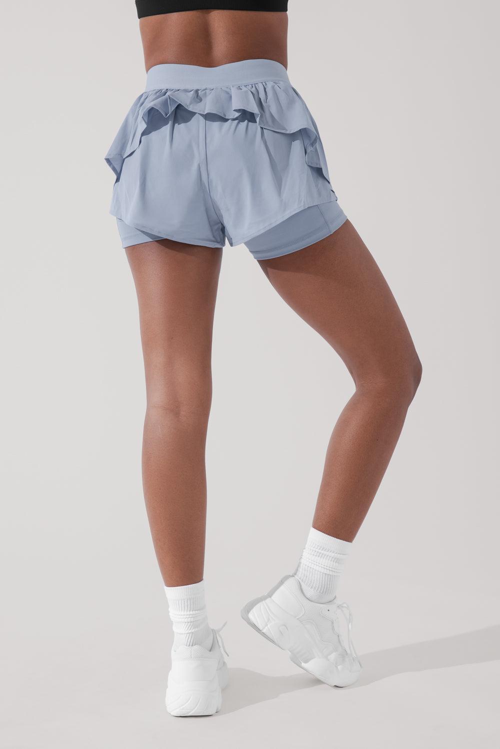 On the Run Ruffle Short - Blue Breeze Product Image