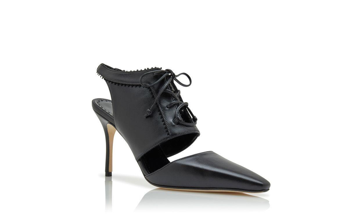 ANTIGONA Black Nappa Leather Lace-Up Shoe Booties Product Image