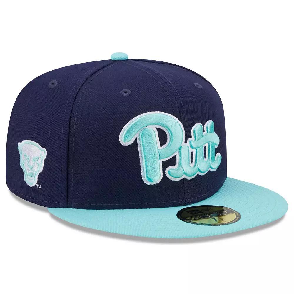Men's New Era Navy/Light Blue Pitt Panthers 59FIFTY Fitted Hat, Size: 7 3/4 Product Image