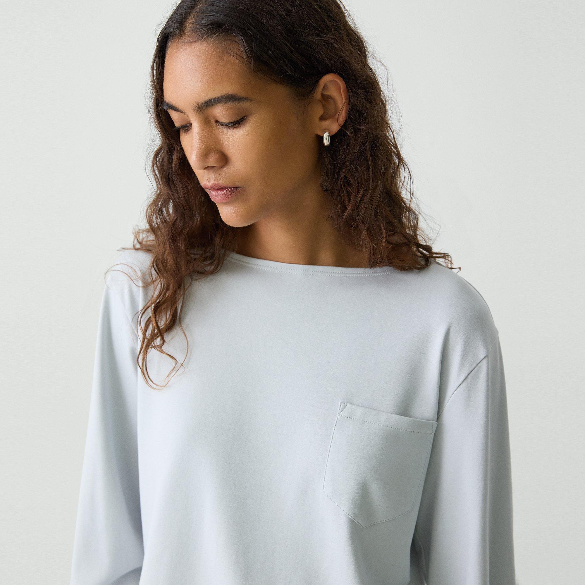 Cotton Jersey Boatneck Top | Theory Product Image