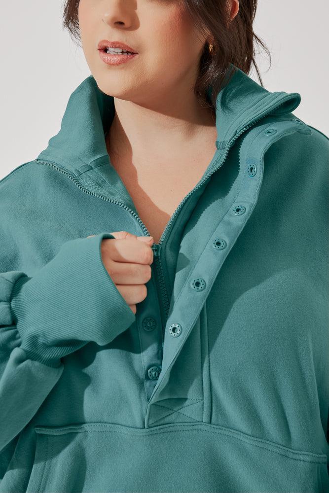 Ooey Gooey Half Zip Sweater - Almond Milk Product Image