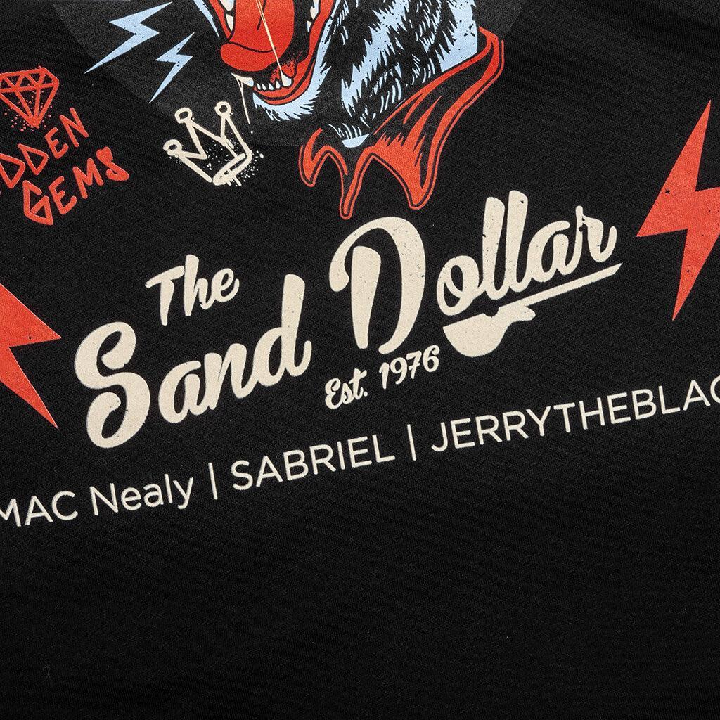 Feature x Sand Dollar Black Cat Tee - Black Male Product Image