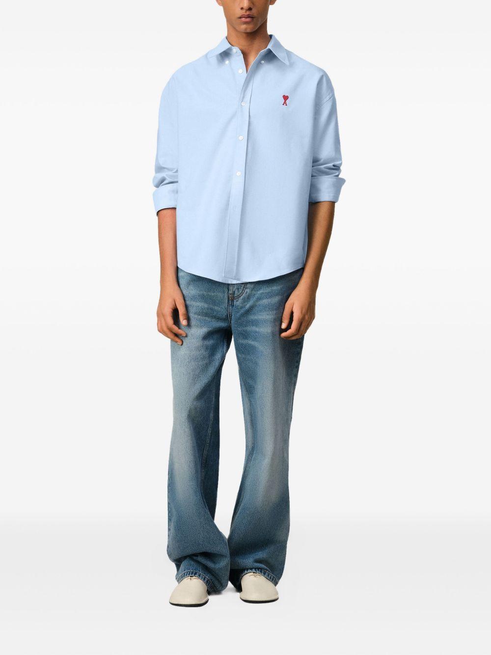 logo-embroidered poplin shirt Product Image