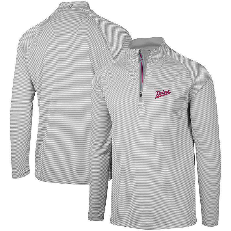 Men's Levelwear Gray Minnesota Twins Orion Historic Logo Raglan Quarter-Zip Jacket, Size: Small, Grey Product Image