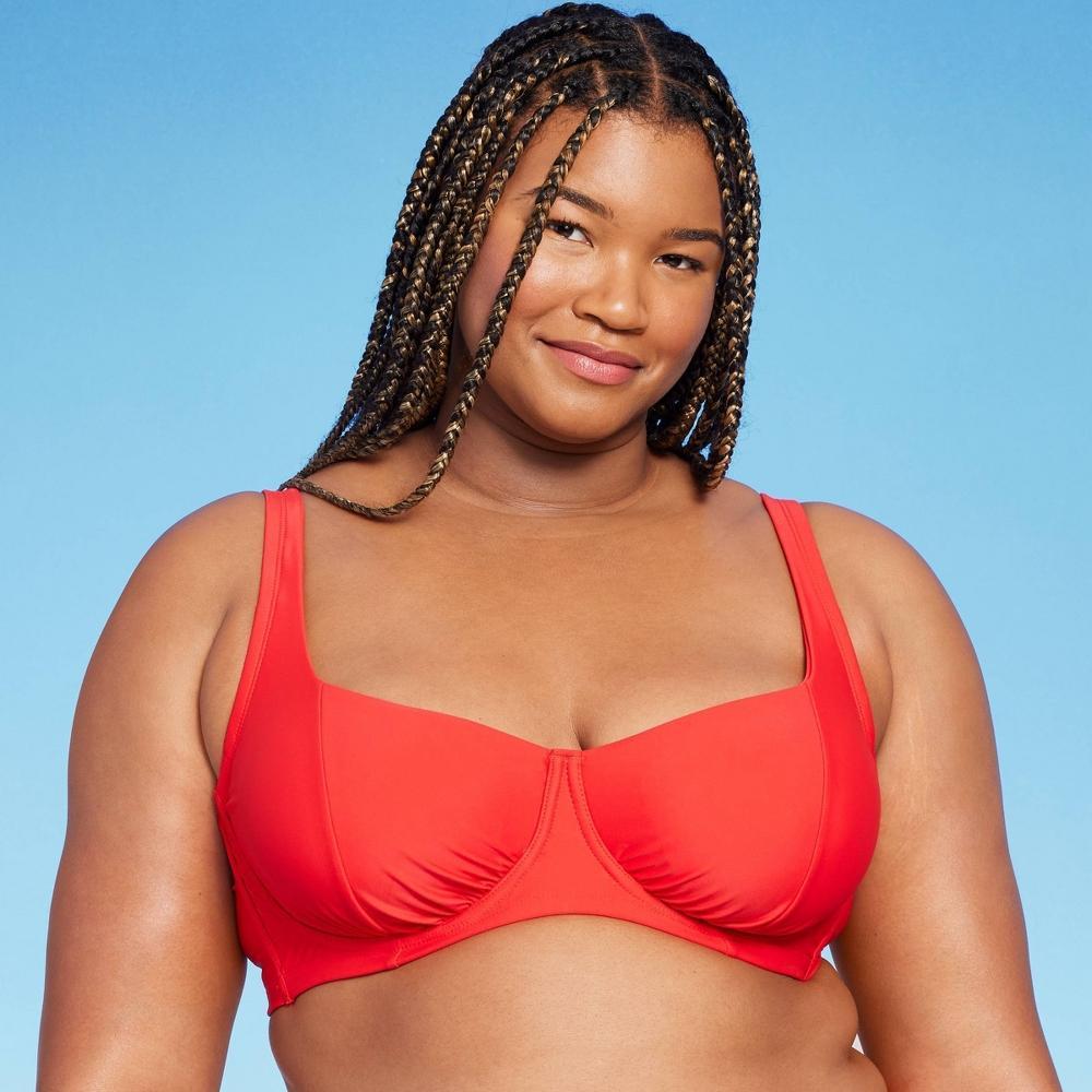 Womens Scoop Front Underwire Bikini Top - Wild Fable Red 22 Product Image