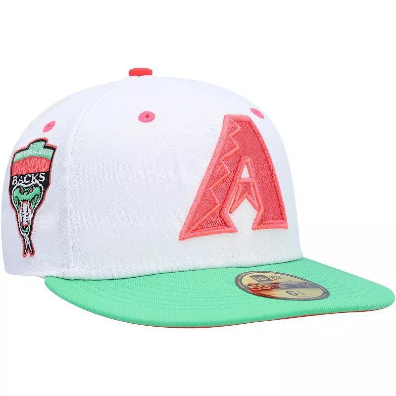 Men's New Era White/Green Arizona Diamondbacks Inaugural Season Watermelon Lolli 59FIFTY Fitted Hat, Size: 7 7/8 Product Image