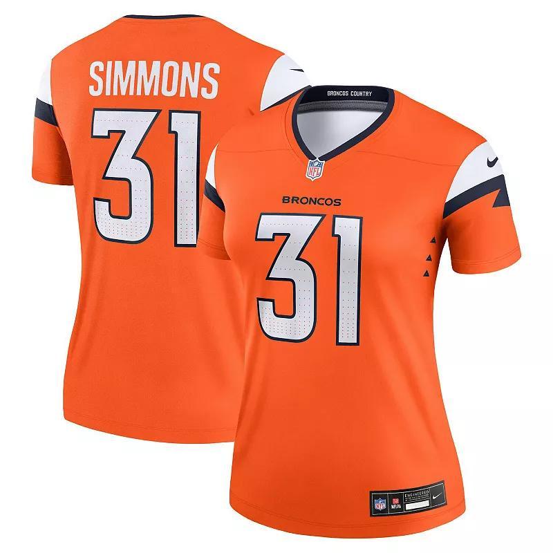 Women's Nike Justin Simmons  Navy Denver Broncos Alternate Legend Player Performance Top, Size: Small, Blue Product Image