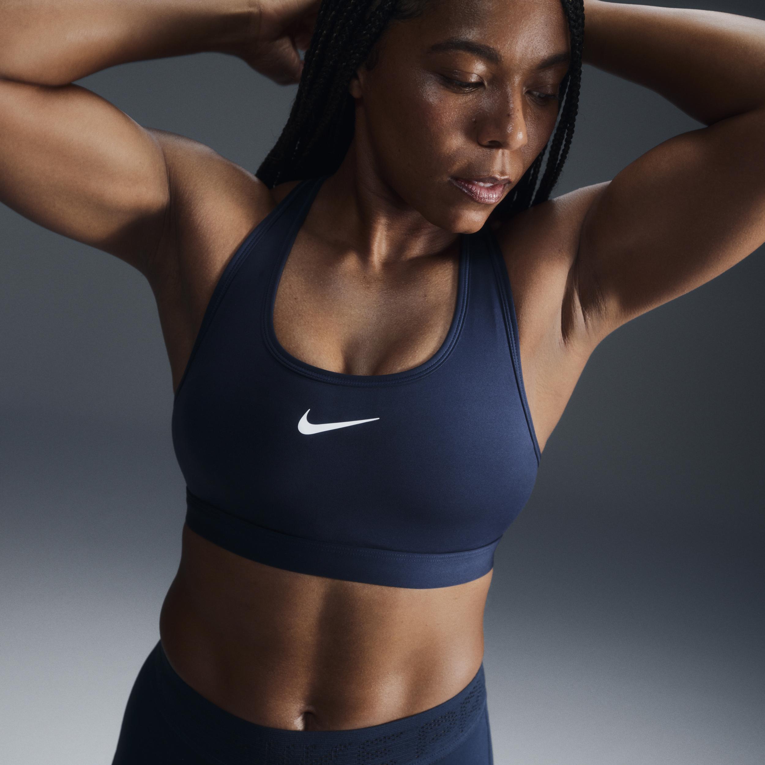 Women's Nike Swoosh Medium Support Padded Sports Bra, Size: Small, Armory Blue Product Image