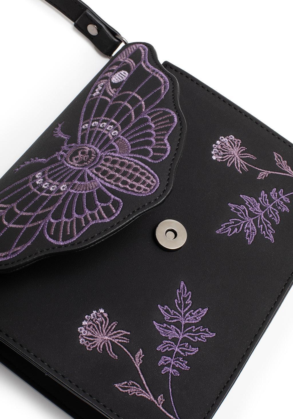 Atropos Moth Embroidered Mini Crossbody Bag Product Image