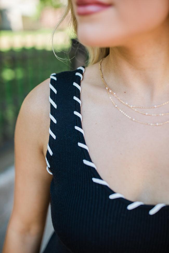 Back In Action Black And White Sweater Midi Dress FINAL SALE Product Image