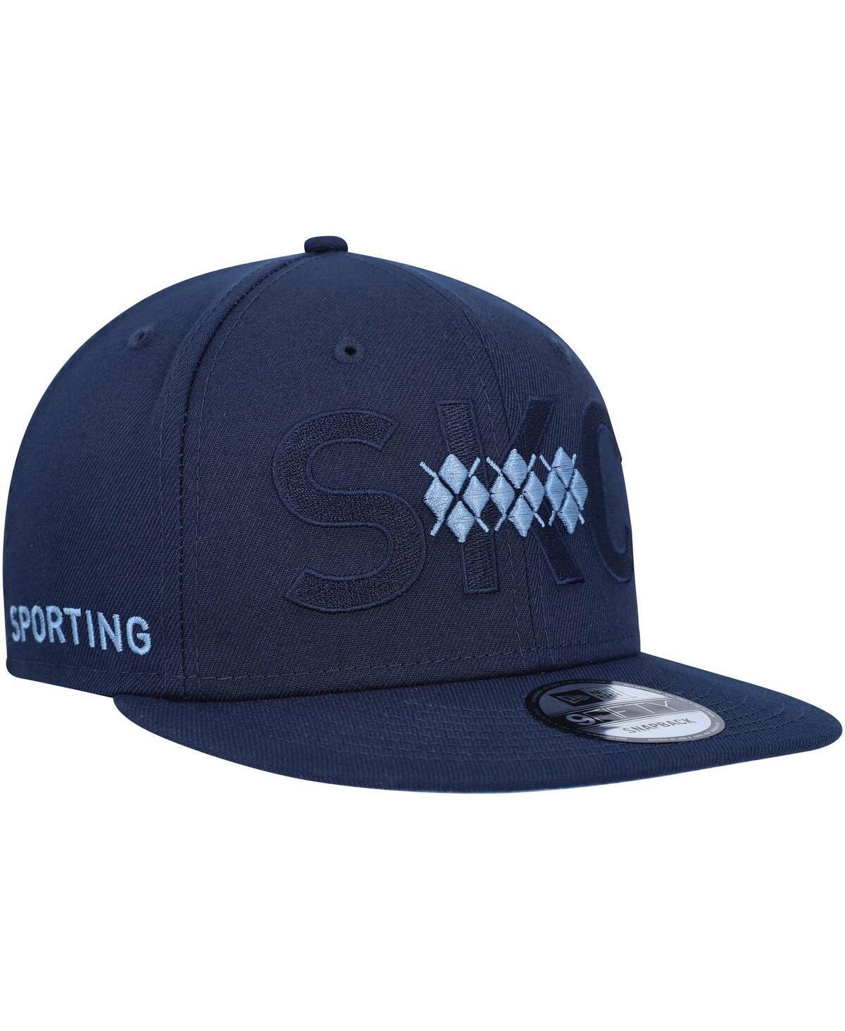 Men's New Era Navy Sporting Kansas City Kick Off 9FIFTY Snapback Hat, Blue Product Image