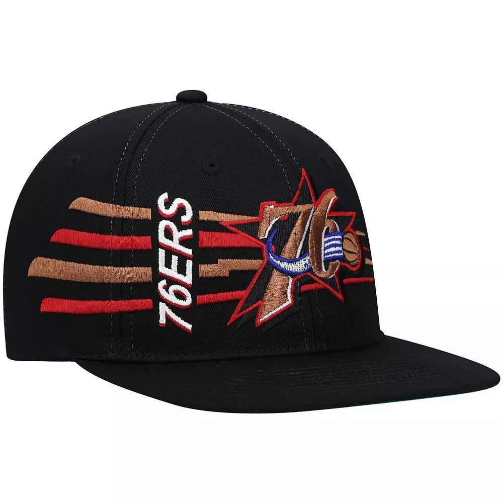 Men's Mitchell & Ness Black Philadelphia 76ers Hardwood Classics Retro Bolt Deadstock Snapback Hat, 76r Black Product Image