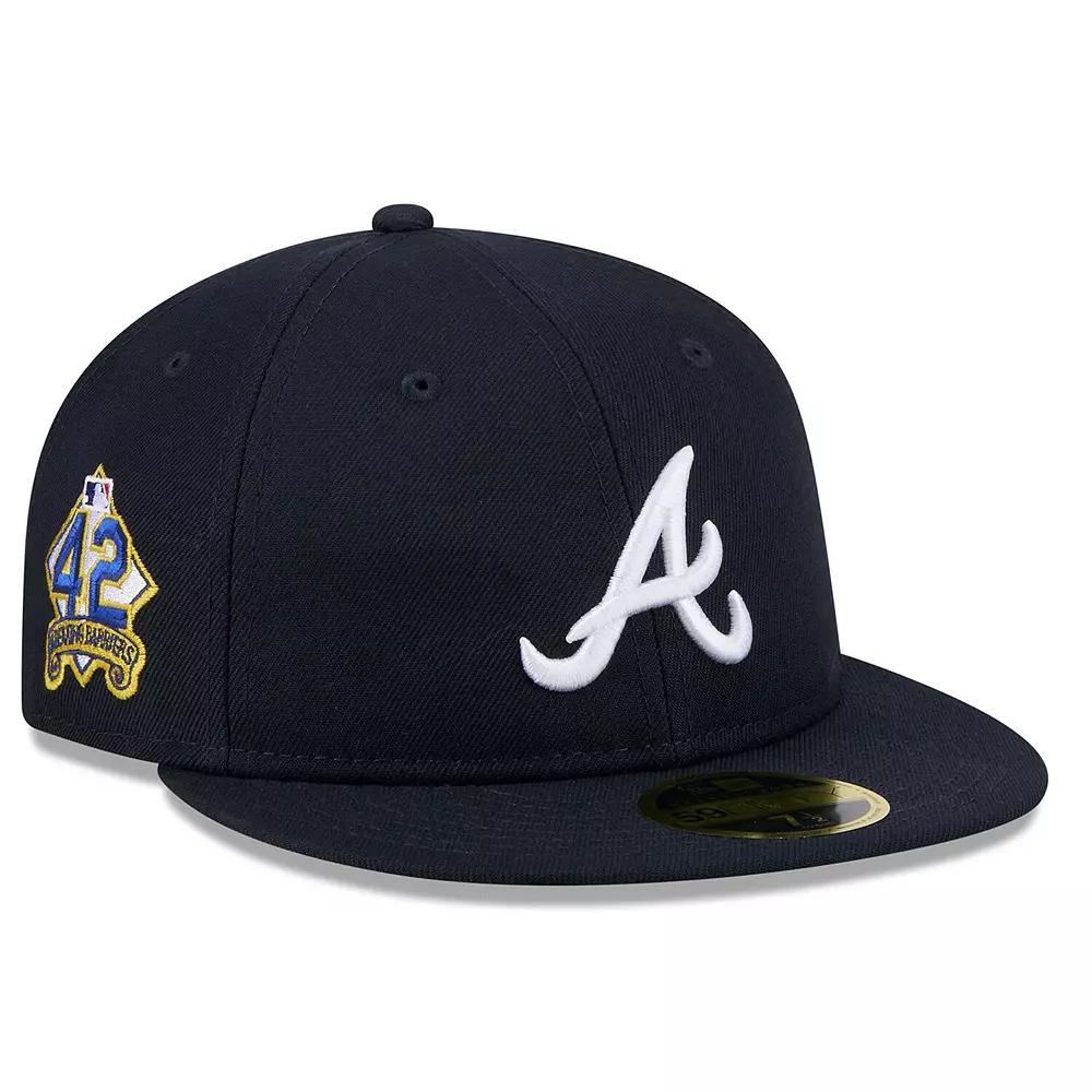 Men's New Era  Navy Atlanta Braves 2025 Jackie Robinson Day Retro Crown 59FIFTY Unstructured Fitted Hat, Size: 7 1/4, Blue Product Image