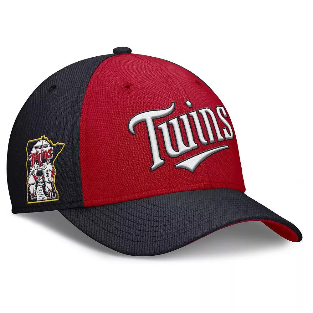 Mens Nike /Red Minnesota Twins Rise Swoosh Performance Flex Hat Blue Product Image