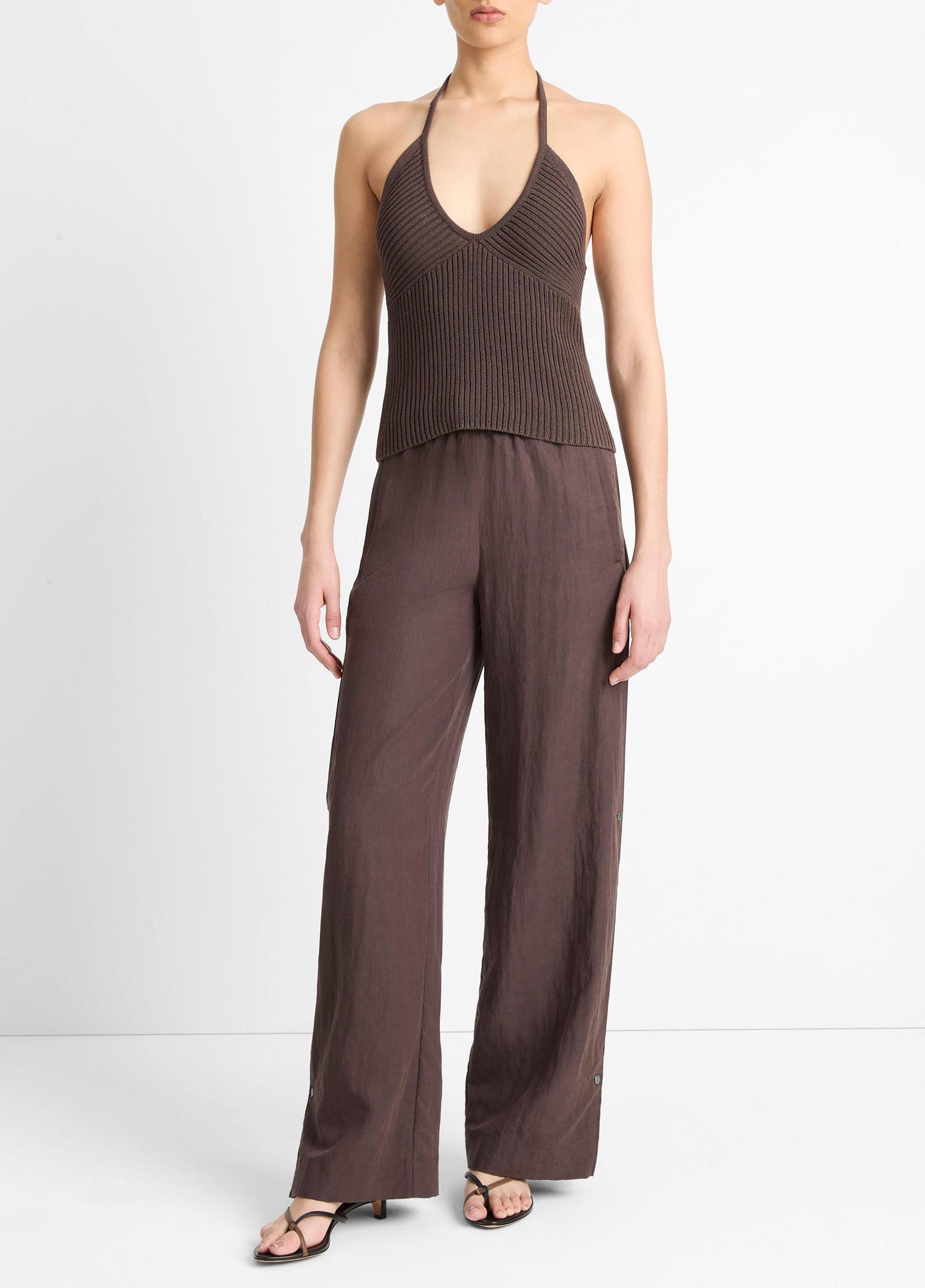 Italian Cotton-Blend Halter Tank Product Image