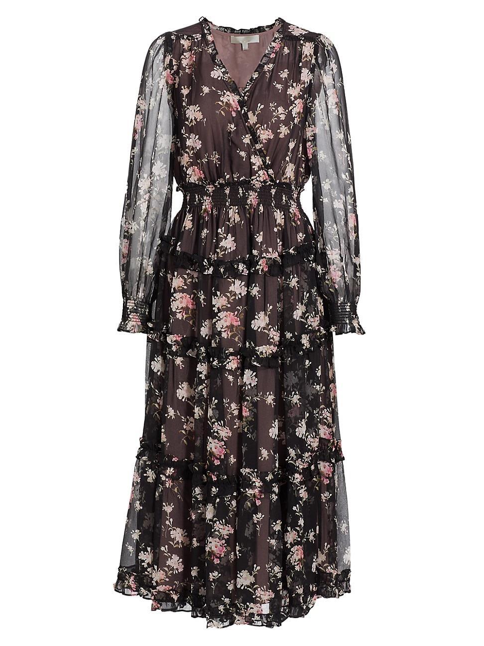 Womens Kailo Silk Floral Tiered Maxi Dress Product Image