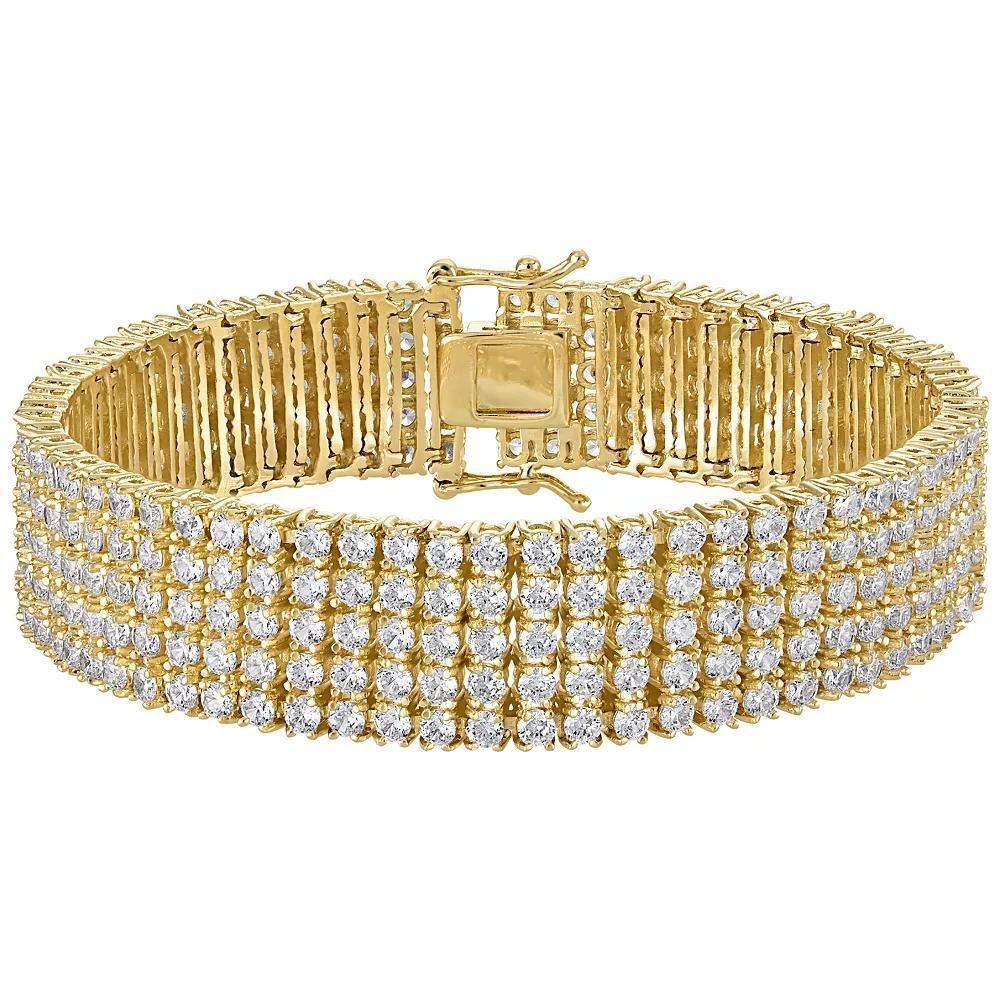 Ivy Sharpe Plated 5-Row Cubic Zirconia Tennis Bracelet, Women's, Size: 7.25", Gold Tone Product Image