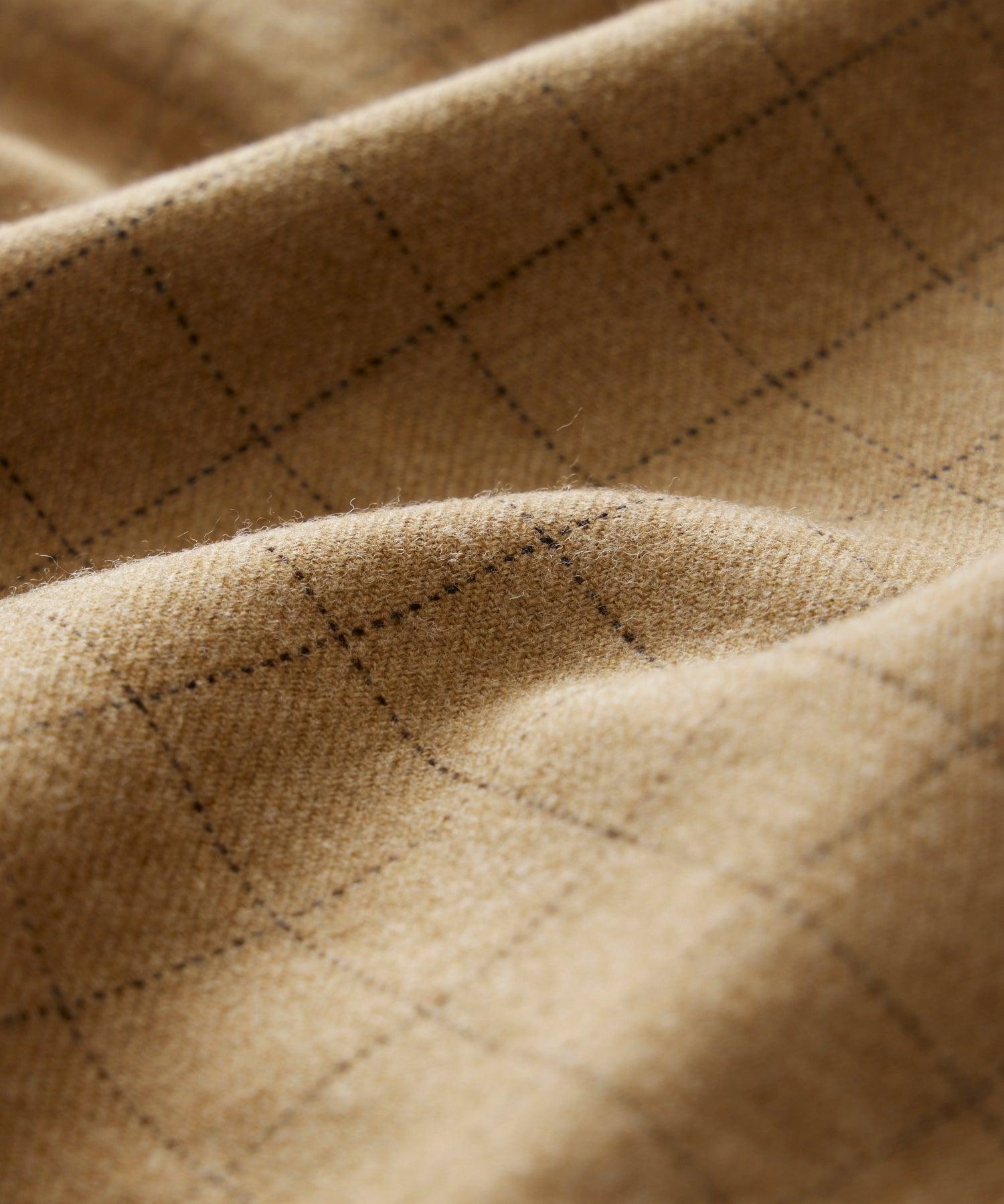 Classic Fit Italian Wool Field Overshirt in Tan Check Product Image