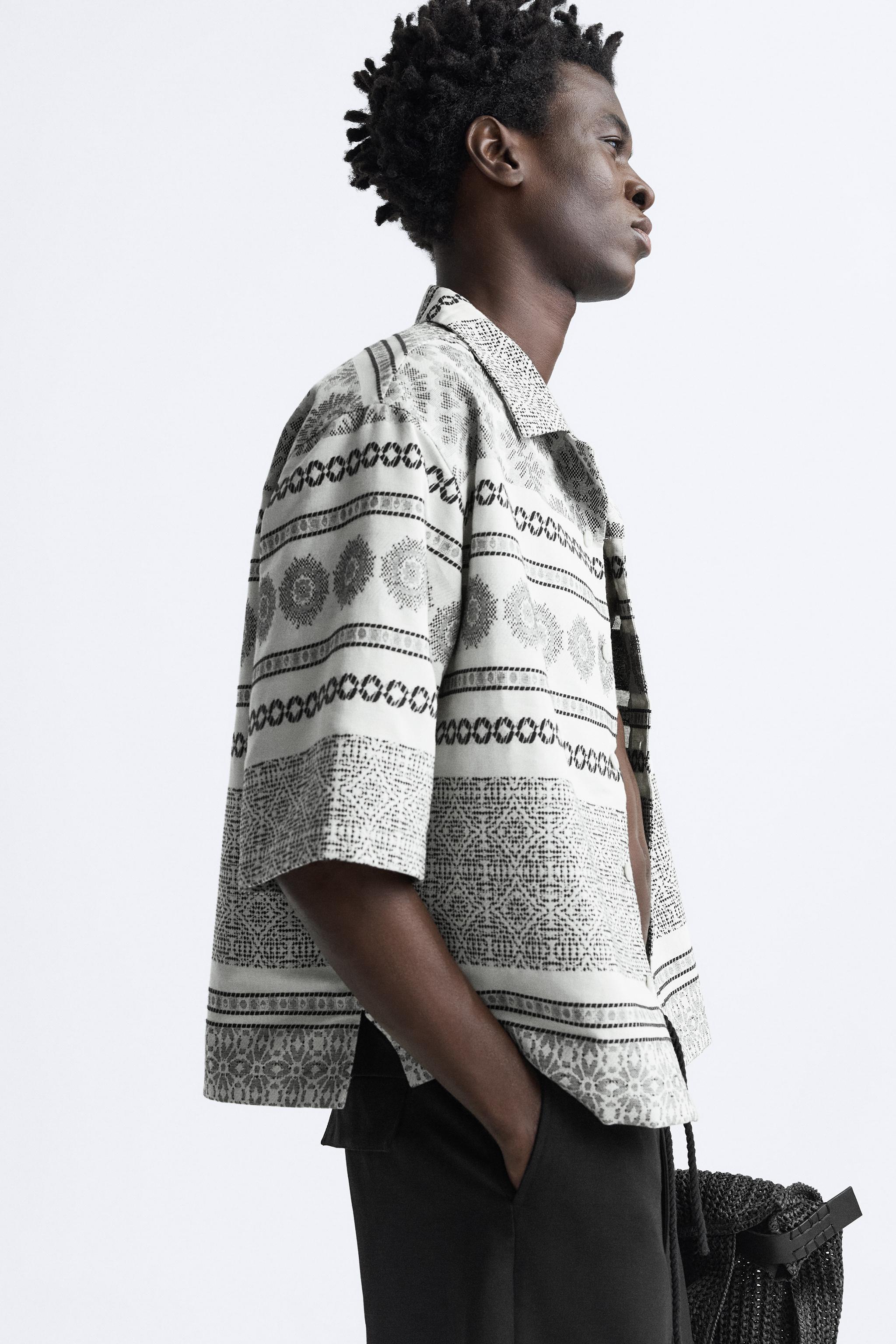 GEOMETRIC JACQUARD OVERSHIRT Product Image