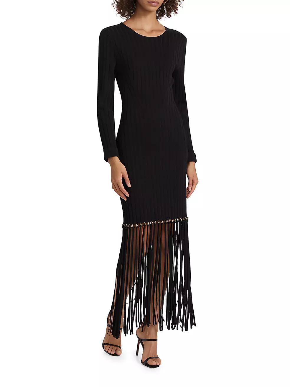 Sharron Fringed Knit Maxi Dress Product Image