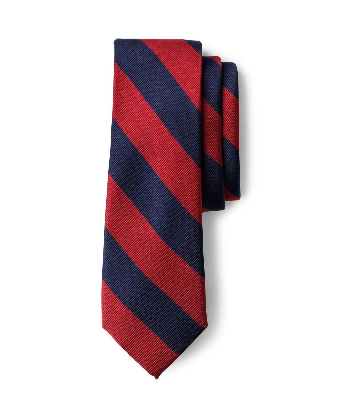 Kids Lands' End School Uniform Stripe Pre-Tied Tie, Size: Small, Classic Navy Red Product Image