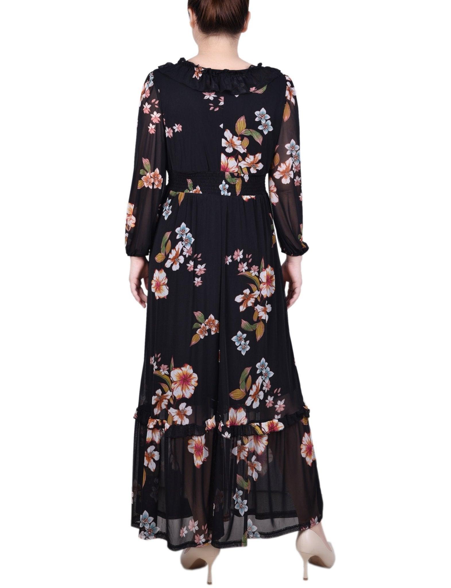 Long Sleeve Mesh Maxi Dress - Petite Product Image