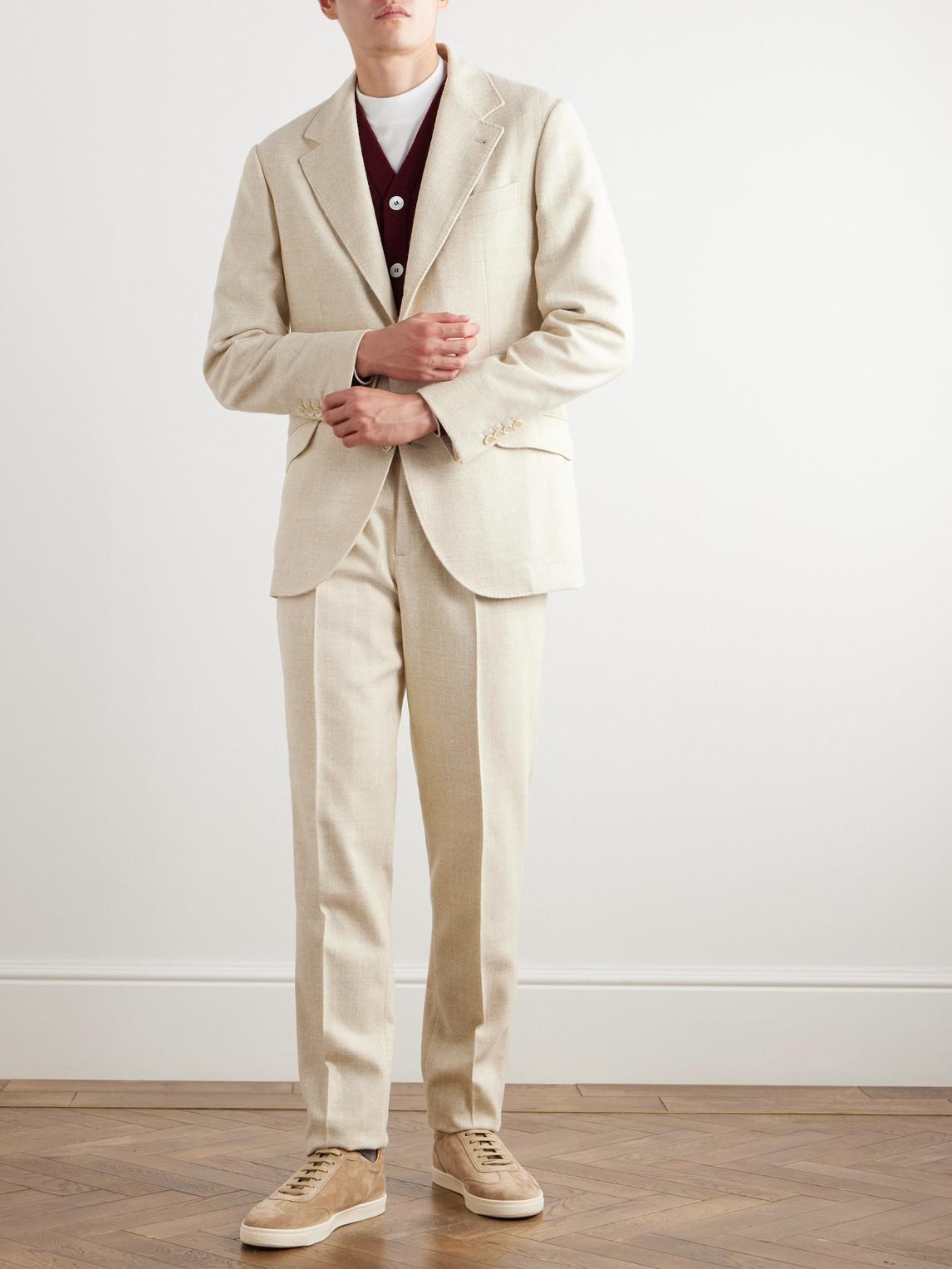 BRUNELLO CUCINELLI Men's Cashmere Donegal Two-button Sport Coat In Neutrals Product Image