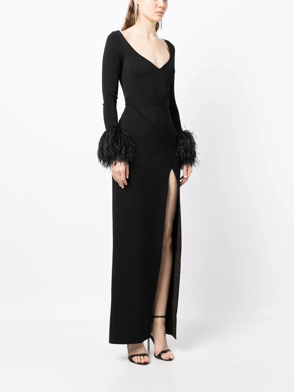 feather-trim gown Product Image