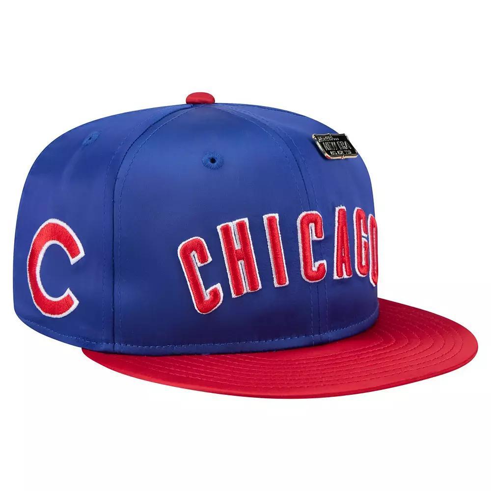 Men's New Era Royal/Red Chicago Cubs Satin 59FIFTY Fitted Hat, Size: 8, Blue Product Image