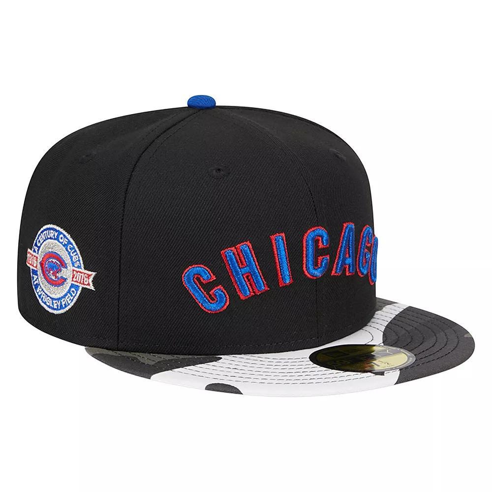 Men's New Era Black Chicago Cubs Metallic Camo 59FIFTY Fitted Hat, Size: 7 1/8 Product Image