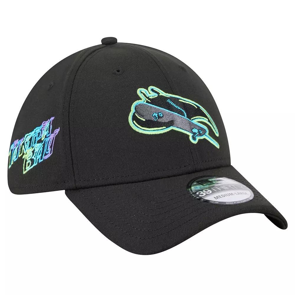 Men's New Era Black Tampa Bay Rays City Connect 39THIRTY Flex Hat, Size: Large/XL Product Image