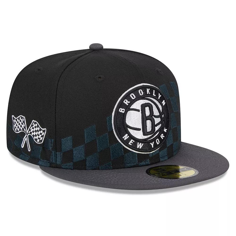 Men's New Era Black Brooklyn Nets 2024 NBA All-Star Game Rally Drive Checkerboard 59FIFTY Crown Fitted Hat, Size: 7 1/2 Product Image