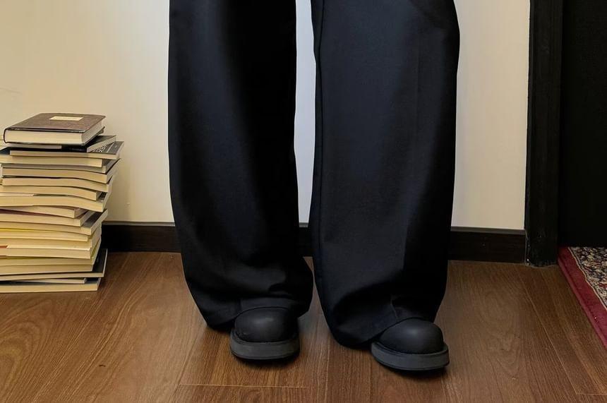 High Waist Plain Wide Leg Dress Pants Product Image
