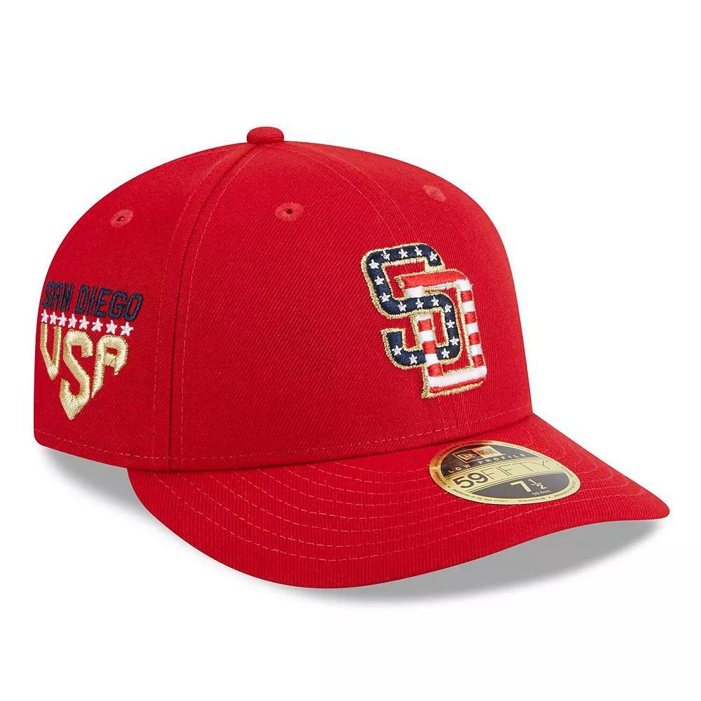 Men's New Era  Red San Diego Padres 2023 Fourth of July Low Profile 59FIFTY Fitted Hat, Size: 7 1/4 Product Image