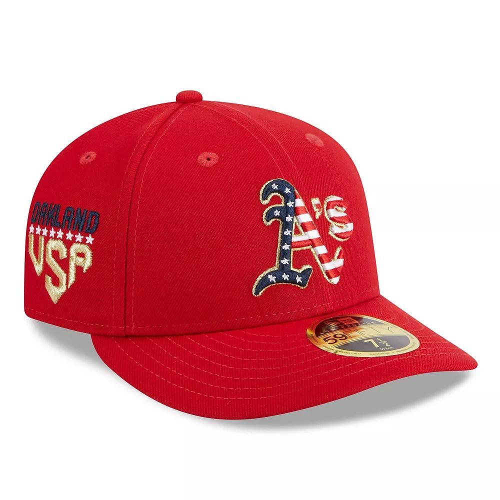 Men's New Era  Red Oakland Athletics 2023 Fourth of July Low Profile 59FIFTY Fitted Hat, Size: 7 5/8 Product Image
