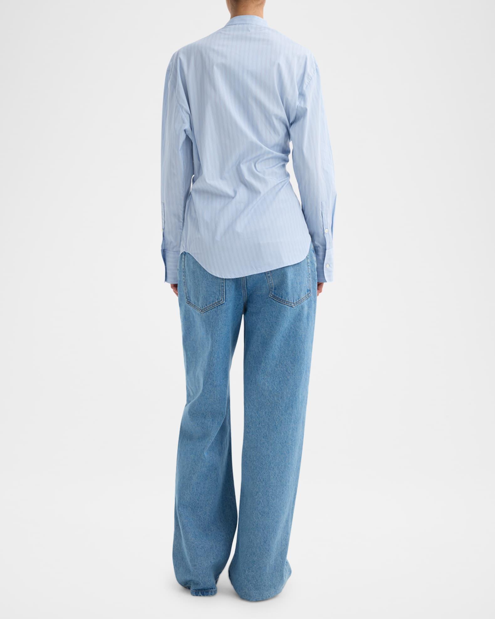 Stripe Long-Sleeve Overlap Shirt Product Image