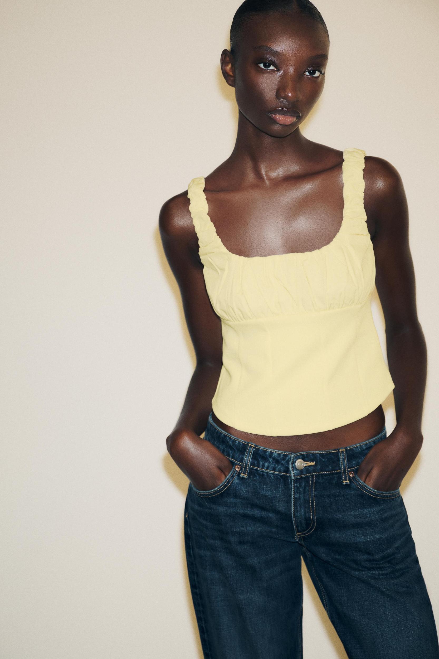 MIXED INTERLOCK POPLIN TOP Product Image
