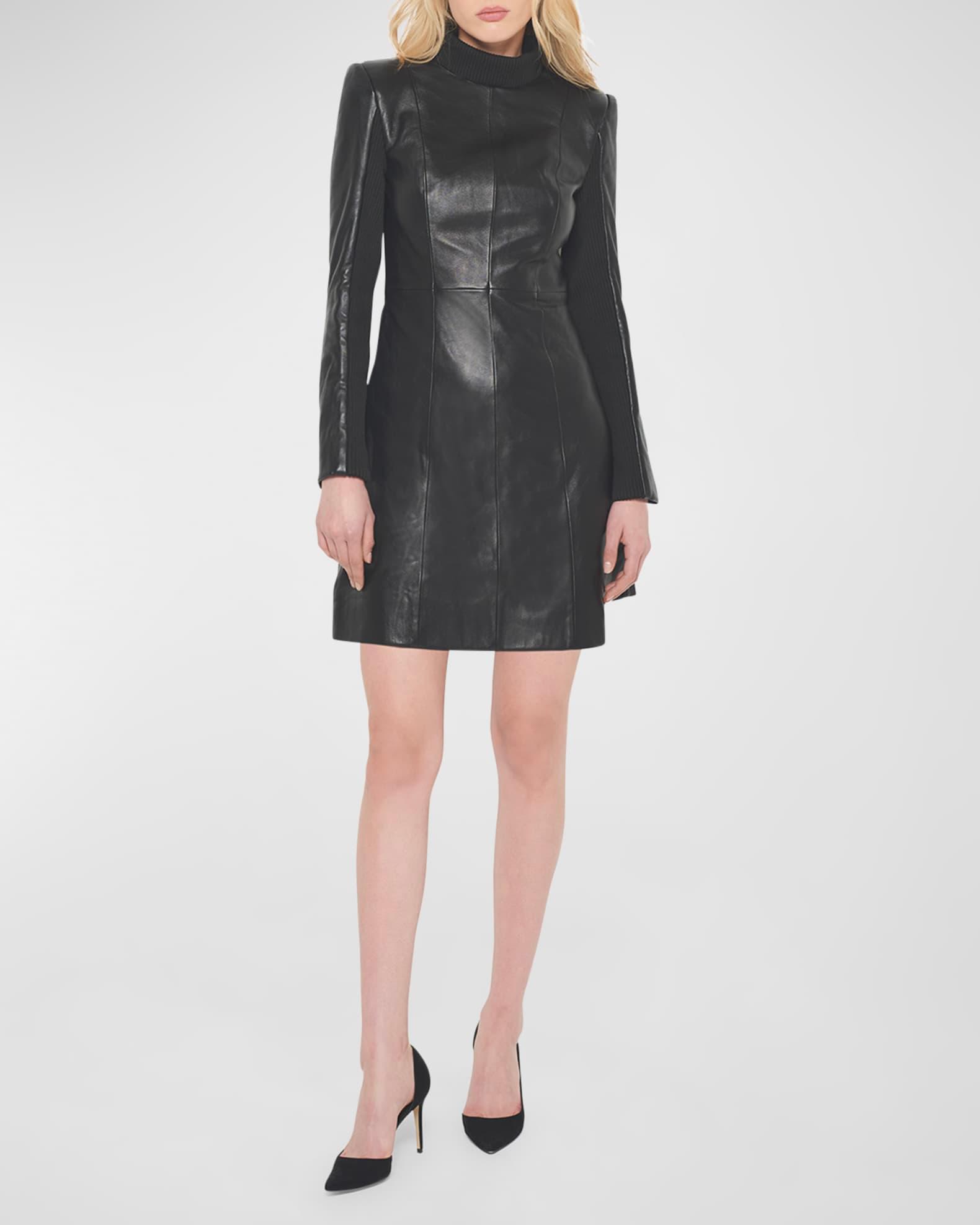 The LBD Upcycled Leather Dress Product Image