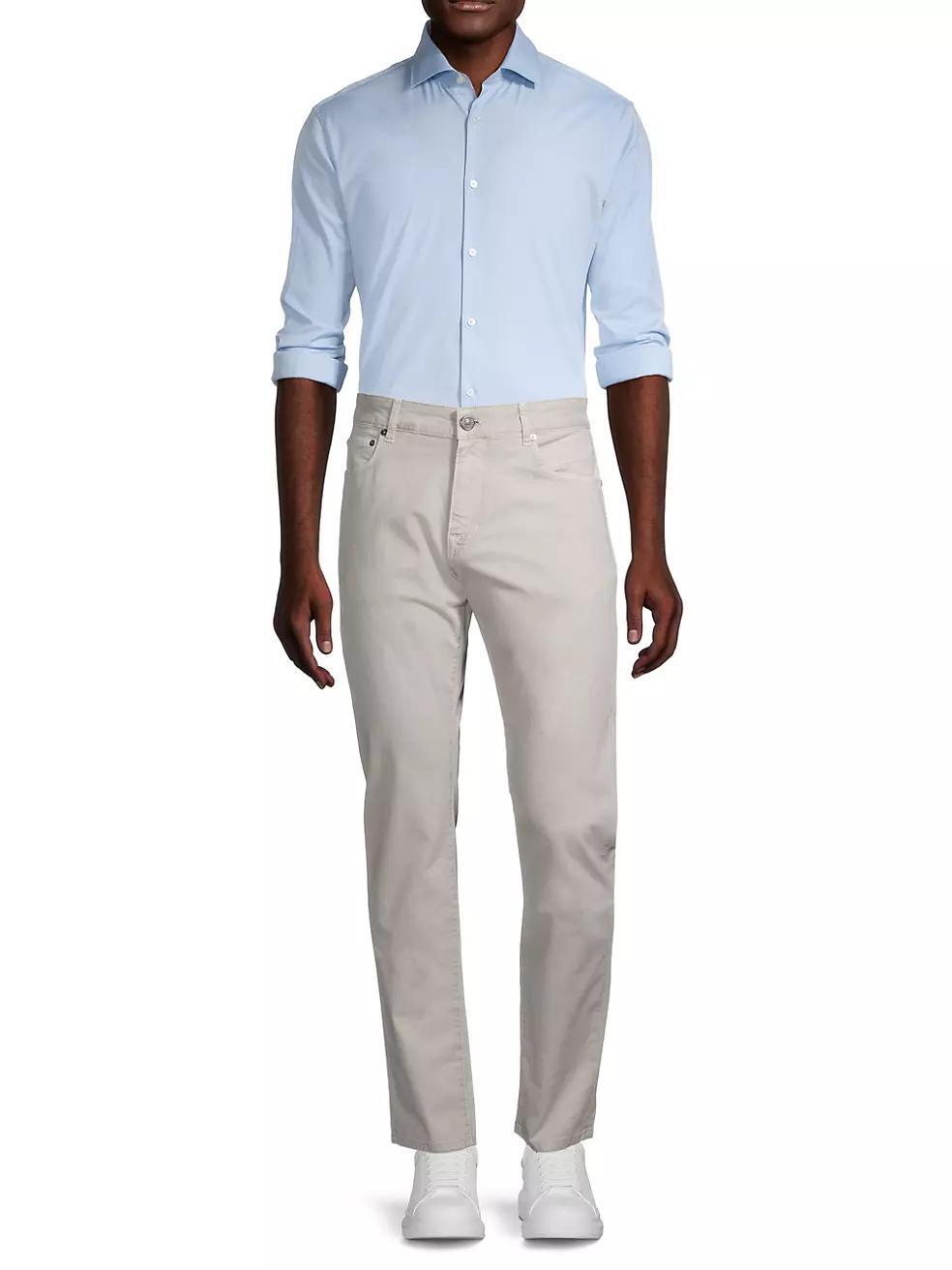 Stretch Cotton Straight-Leg Jeans Product Image