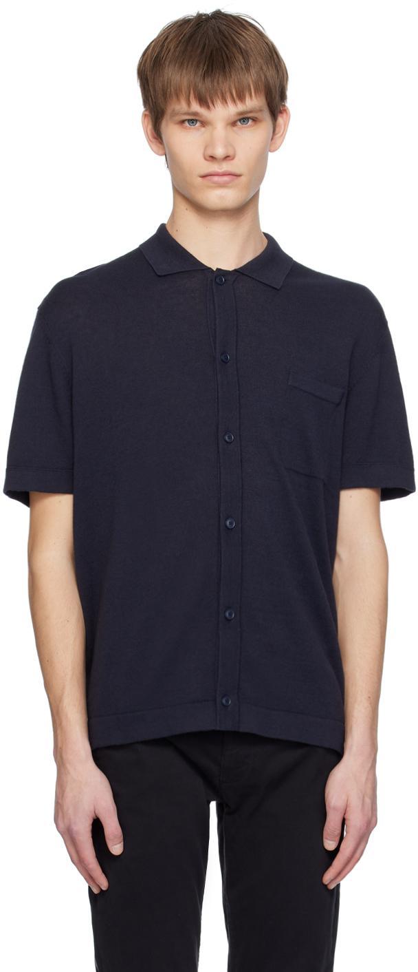 HUGO BOSS Navy Spread Collar Shirt In 404-dark Blue Product Image