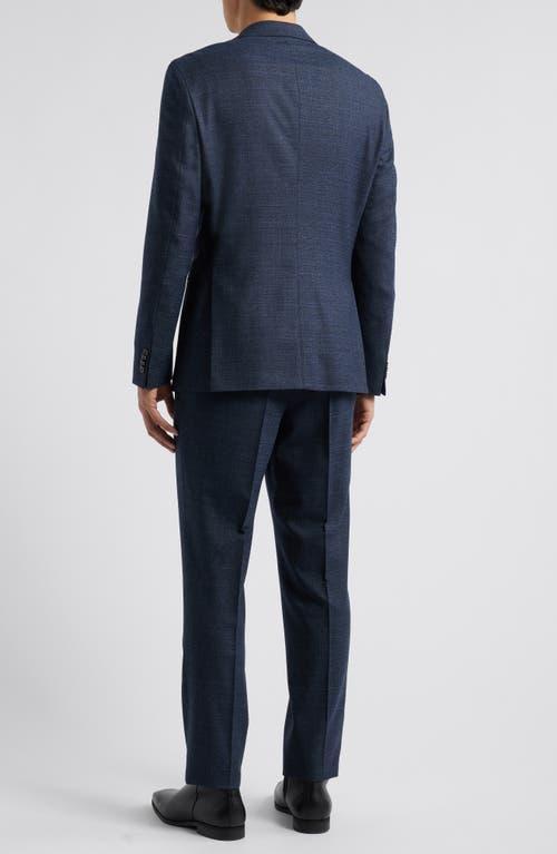 HUGO BOSS Boss Huge Plaid Stretch Wool Suit In Dark Blue Product Image