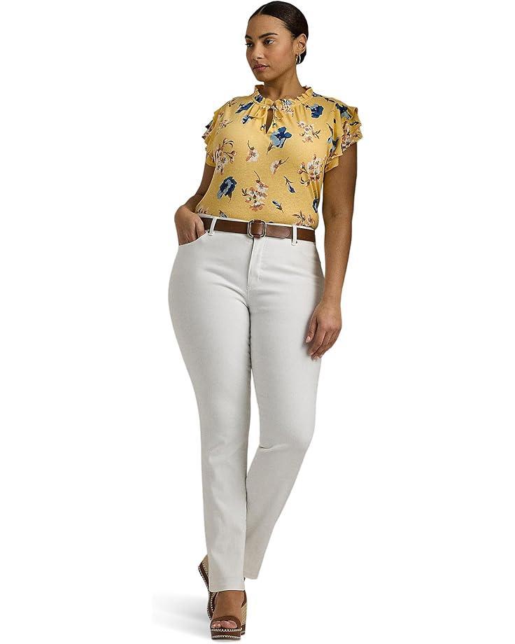 Plus-Size Linen Dolman-Sleeve Shirt Product Image