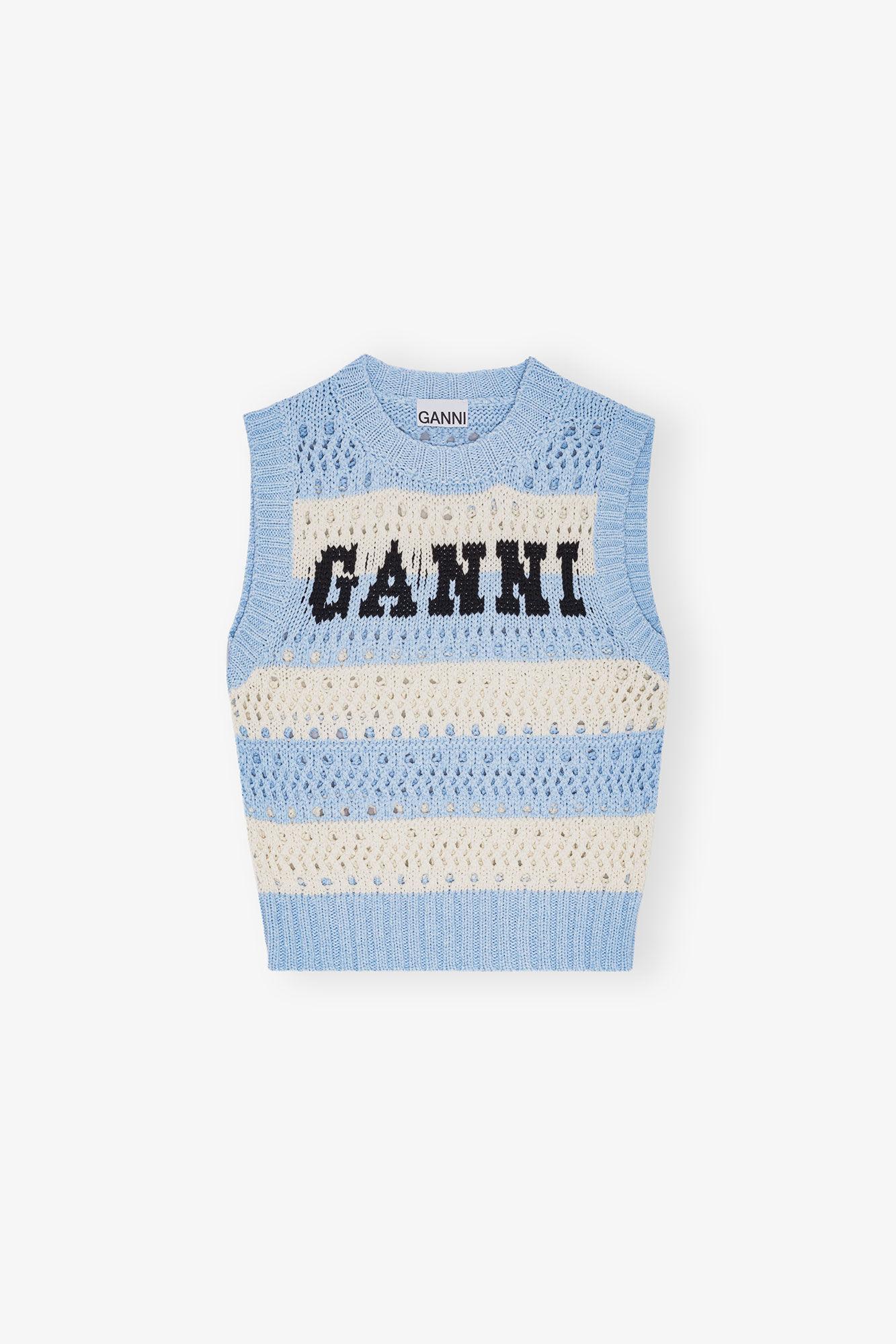 Light Blue Striped Vest Product Image
